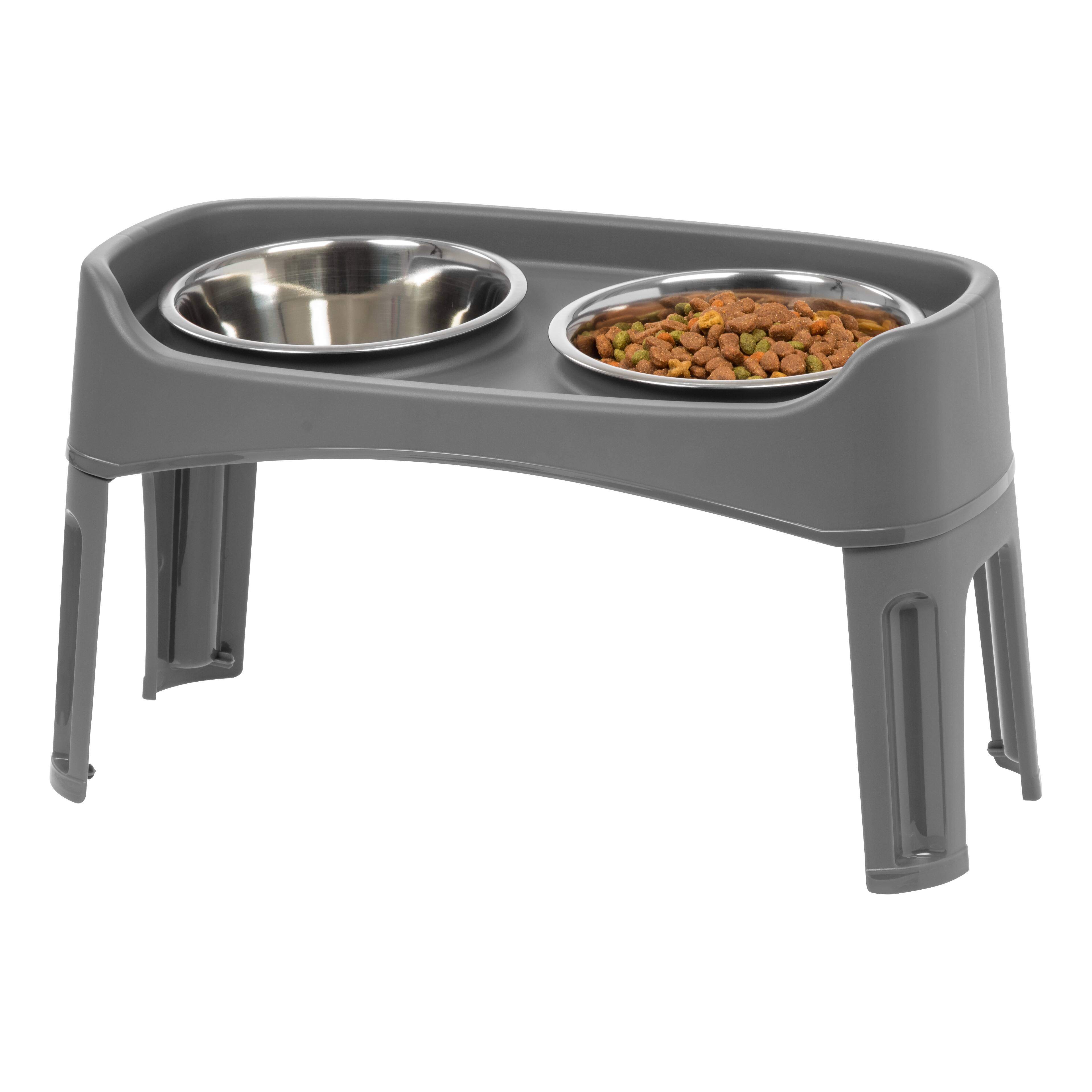 Alt View 8. IRIS USA - IRIS USA Elevated Dog Bowls, Adjustable Height, 2 Thick 64 oz Stainless Steel Bowls - Gray.