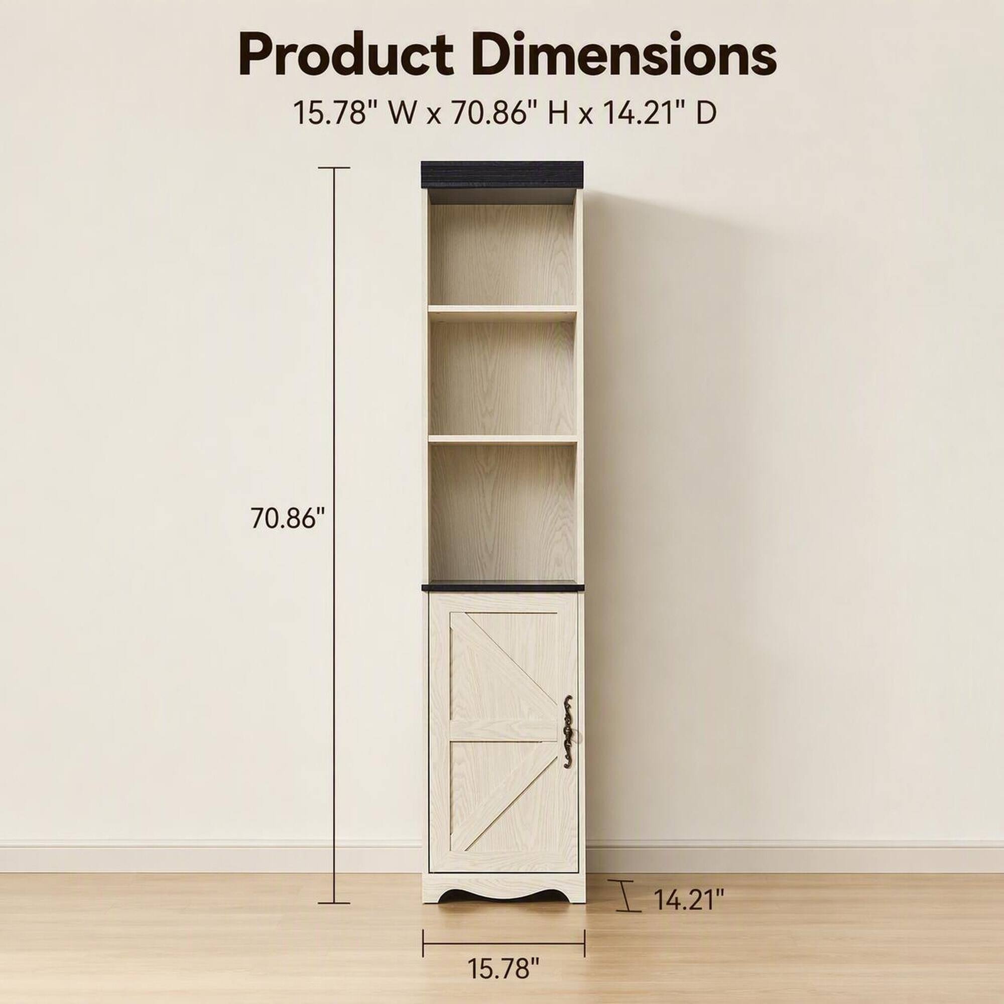 Product Dimensions 15.78" W X 70.86" H X 14.21" D

70.86"
14.21"
15.78"