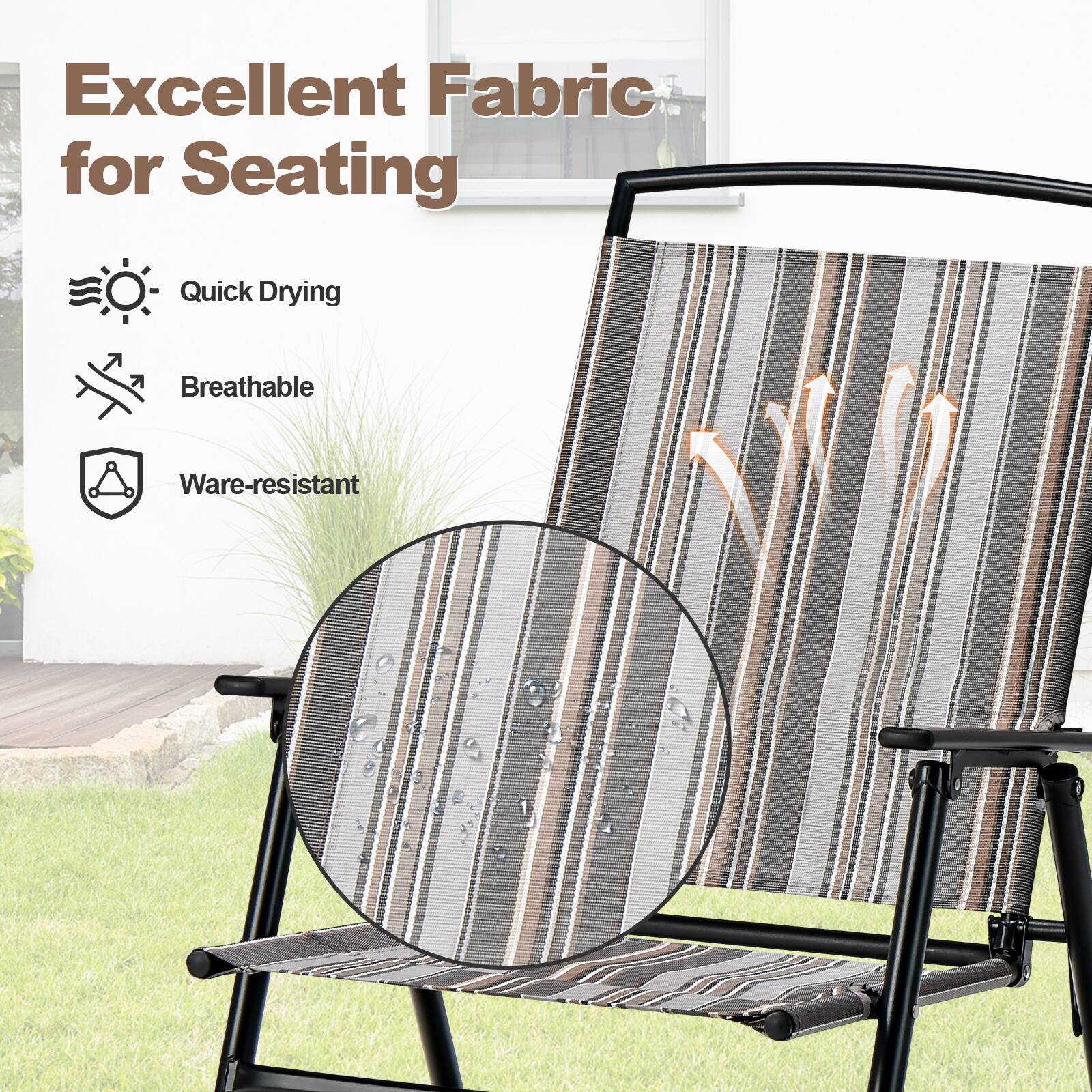 Excellent Fabric for Seating

- Quick Drying
- Breathable
- Water-resistant