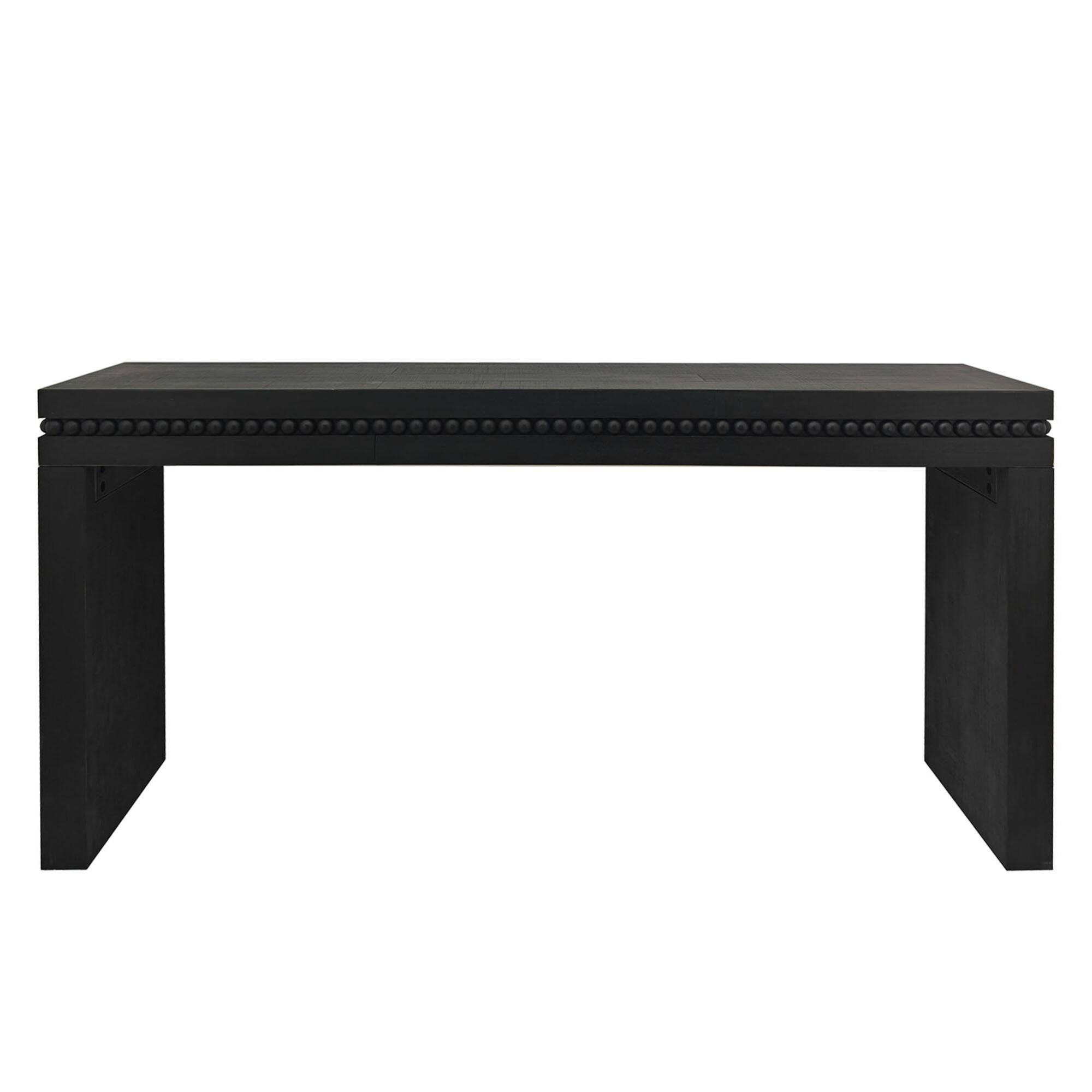 Left. GOODSILO - Modern Wooden Console Table with Decorative Beaded Trim for Entryway and Living Room - Antique Black.