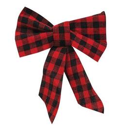 BreeBe - *Red & Black Plaid Bow Ornament - Red, Black
