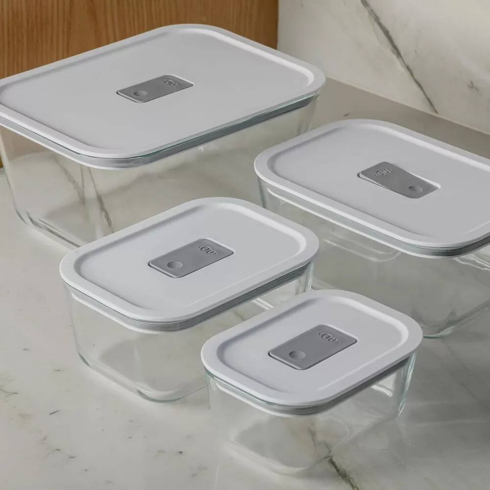 Alt View 9. OU - OU Glass Food Storage Container Set 36pc with Microwave Valve (set of 18) Microwave & Freezer Safe.
