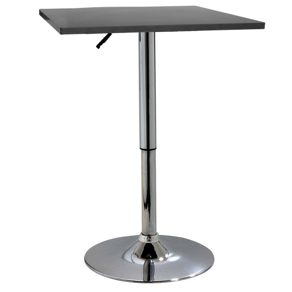 AmeriHome - Classic Wood Top Bistro Table - Square - Black