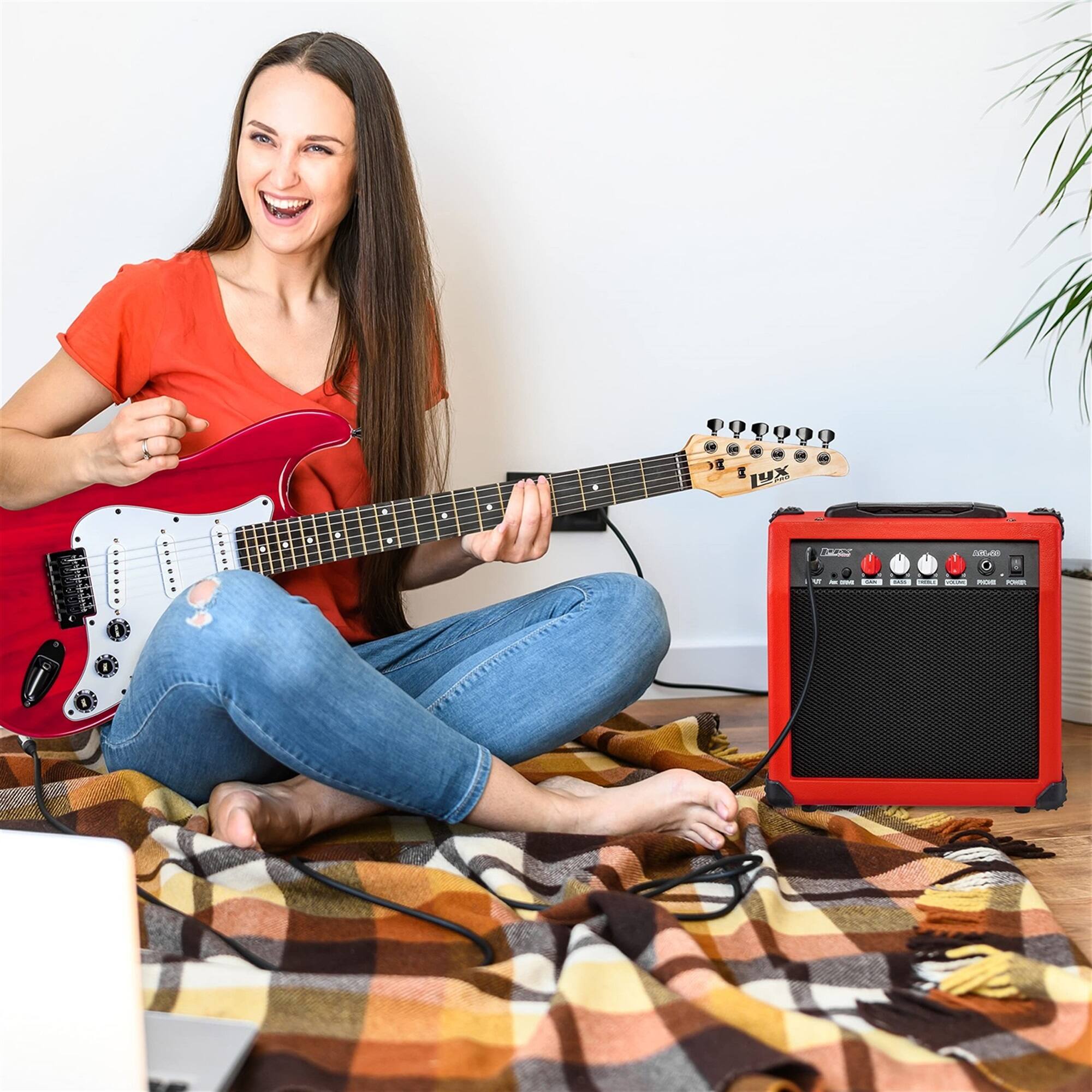 Alt View 5. Lyxpro - Electric Guitar Amp - 20 Watt Guitar Amplifier with Built-in Speaker Headphone Jack.