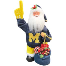 Santa's Workshop - Michigan Wolverines 12" Animated Musical Santa - Blue