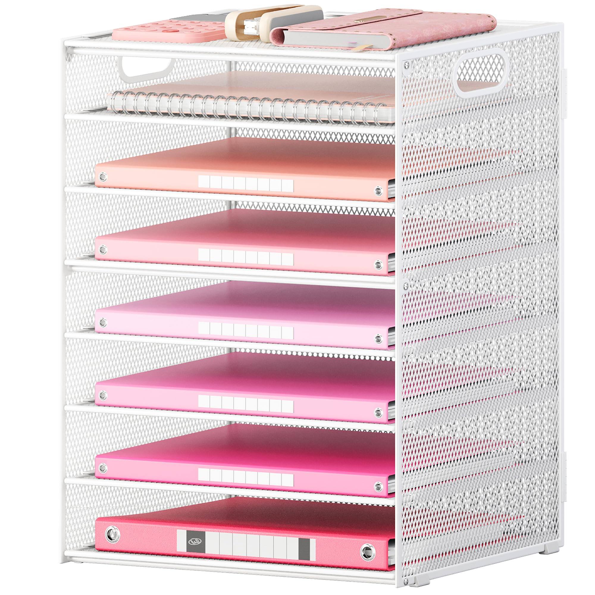 8-tier With Handle - White-12.7" x 9.2" x 16.5"