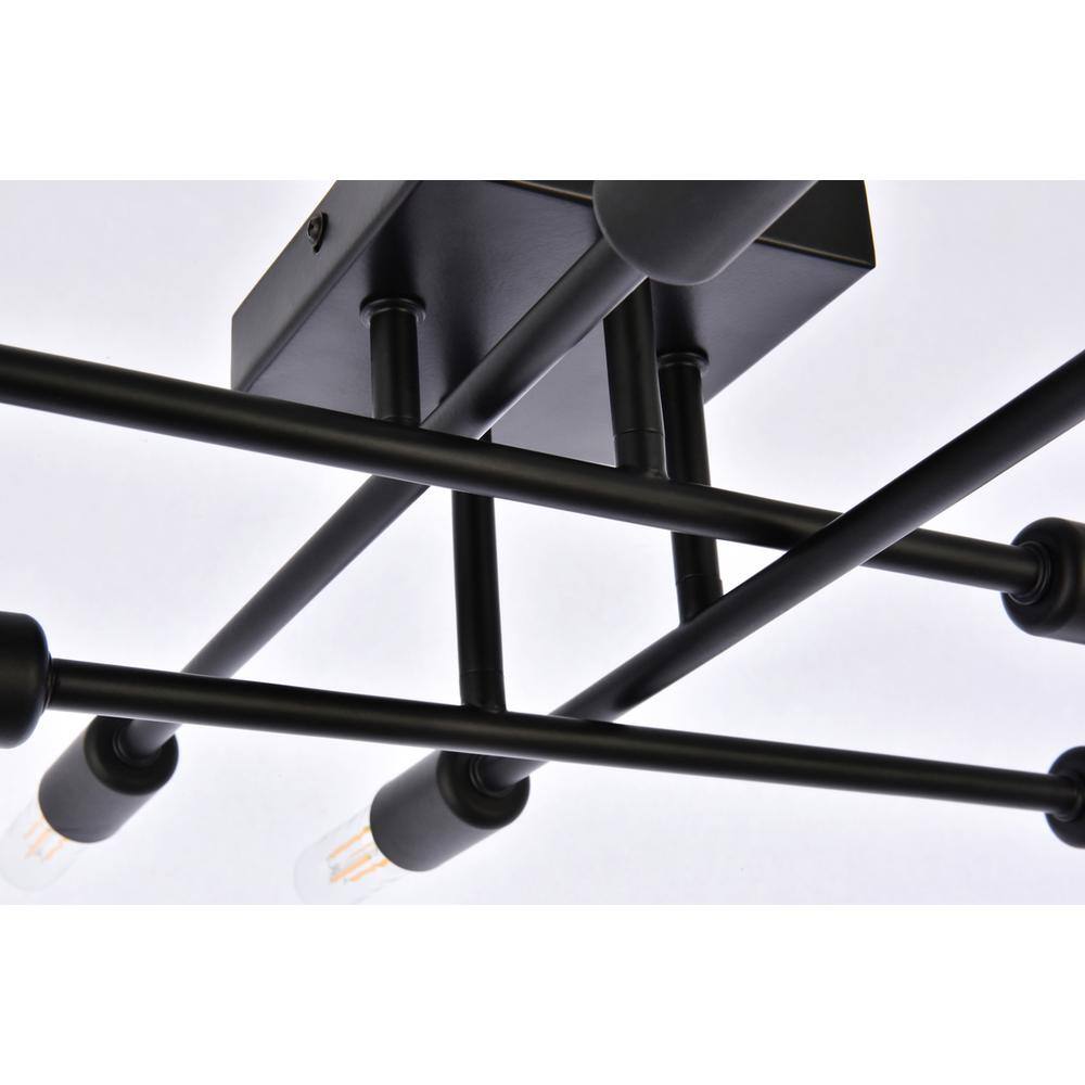 Alt View 4. Living District - Script 8 lights black flush mount - Black.