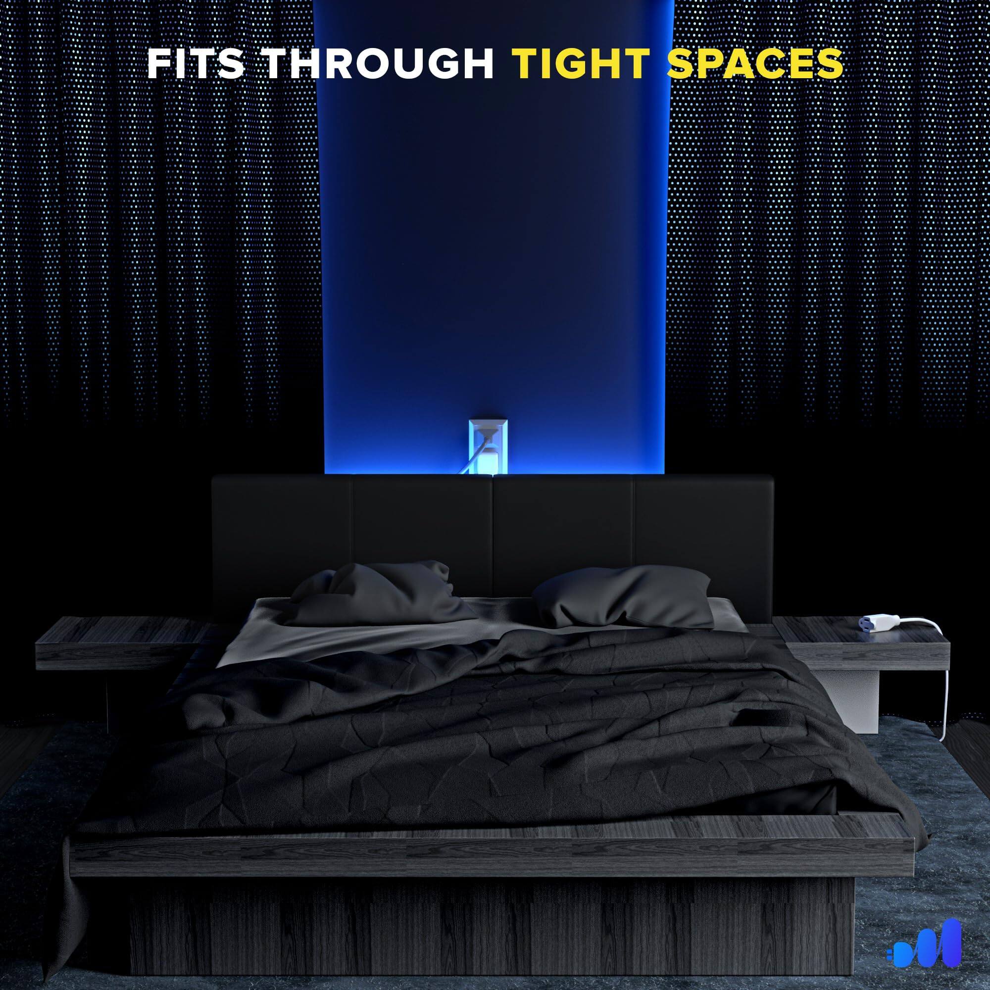 FITS THROUGH TIGHT SPACES