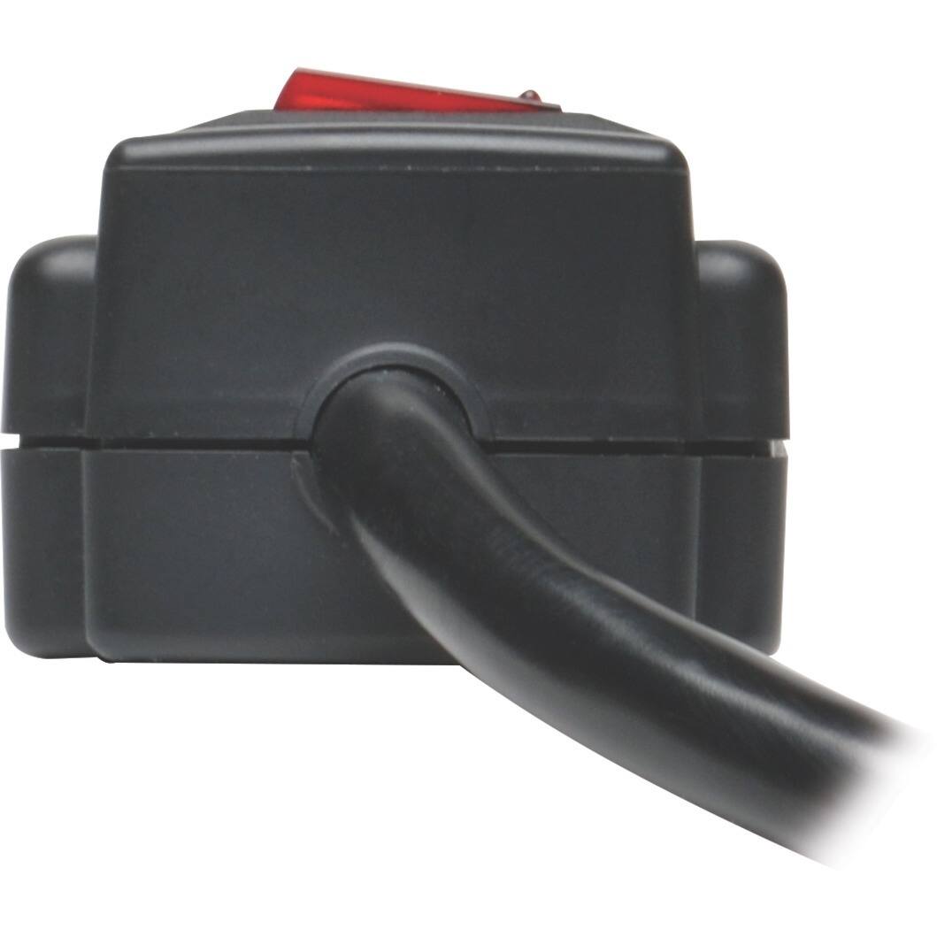 Alt View 4. Tripp Lite - Eaton Tripp Lite Series Protect It! 6-Outlet Surge Protector, 6 ft. (1.83 m) Cord, 990 Joules, 2 x USB Charging ports - Black.