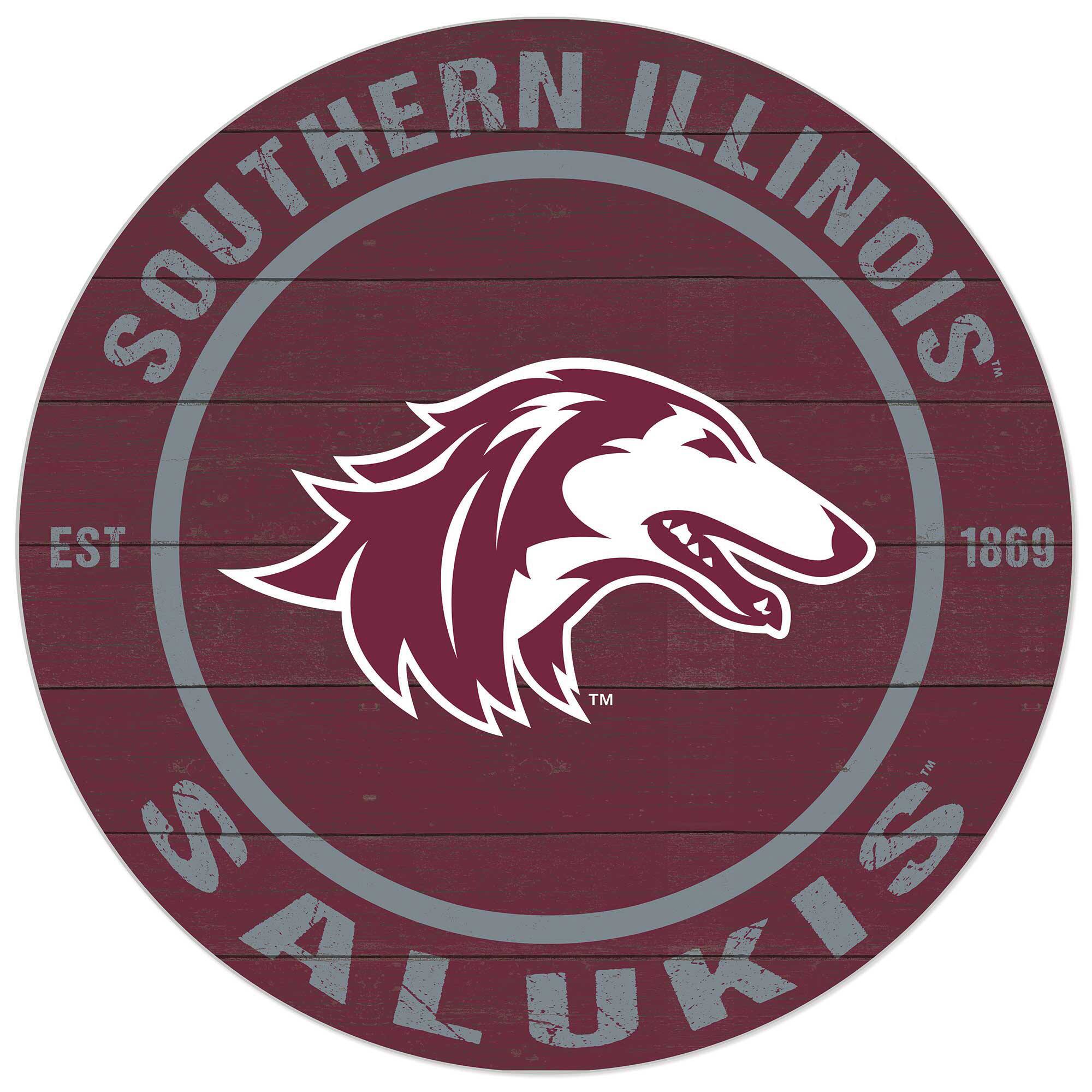 Southern Illinois Salukis 20'' x 20'' Indoor/Outdoor Circle Sign