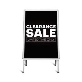Staples - Blank Indoor/Outdoor Sidewalk Sign, 24" x 36" Aluminum Frame Board - White/Silver