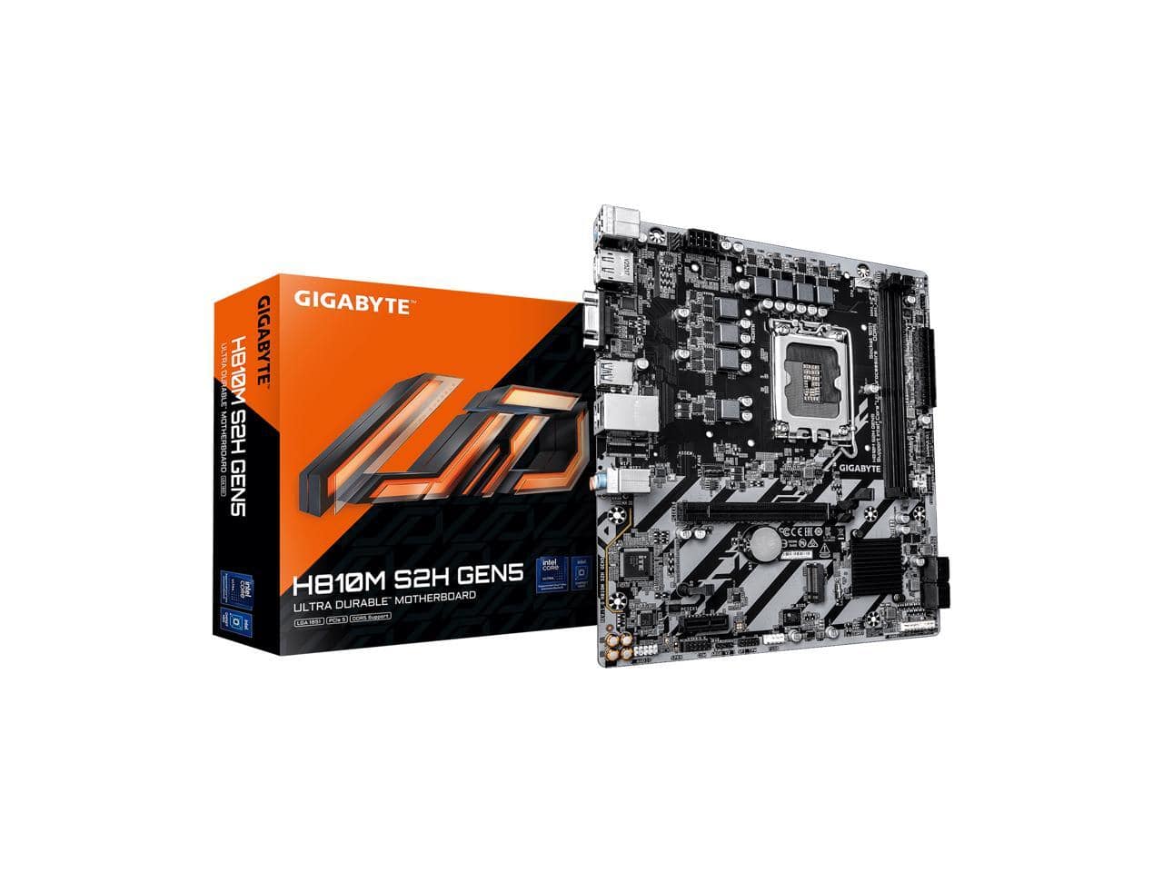 GIGABYTE - H810M S2H GEN5 mATX Motherboard, Core Ultra (S2), DDR5, PCIe 5.0, USB-C 5Gb/s, GbE LAN