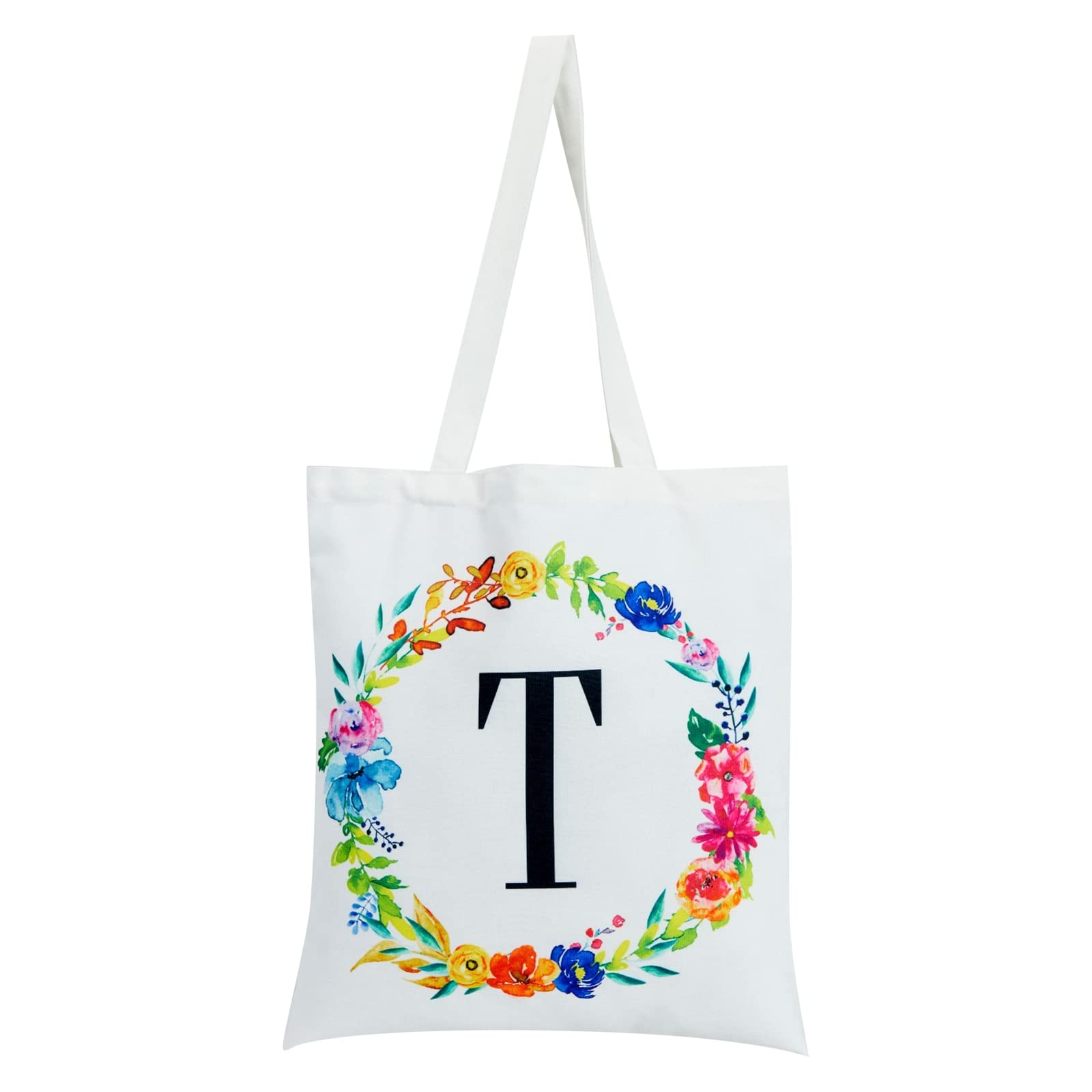 Alt View 5. Paradigms Interiors - Set Of 2 Reusable Monogram Letter Personalized Tote Bags For Women Floral 29 Inches - Letter S.