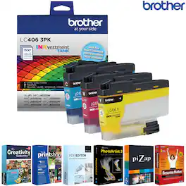 Brother - LC4063PKS INKvestment Tank Standard-yield Ink 3 Pack Color with Printer Softwares