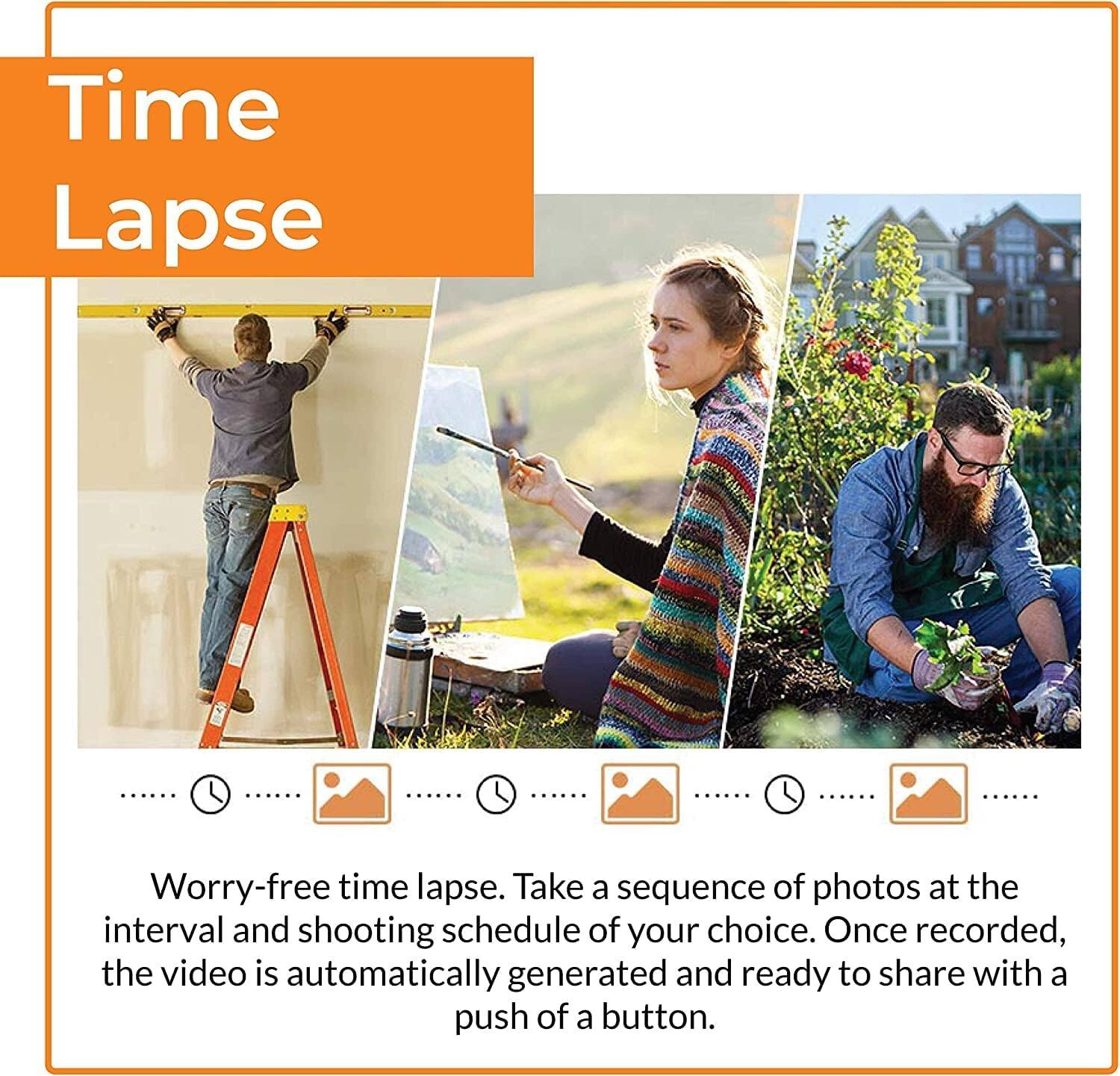 Time Lapse
Worry-free time lapse. Take a sequence of photos at the interval and shooting schedule of your choice. Once recorded, the video is automatically generated and ready to share with a push of a button.
