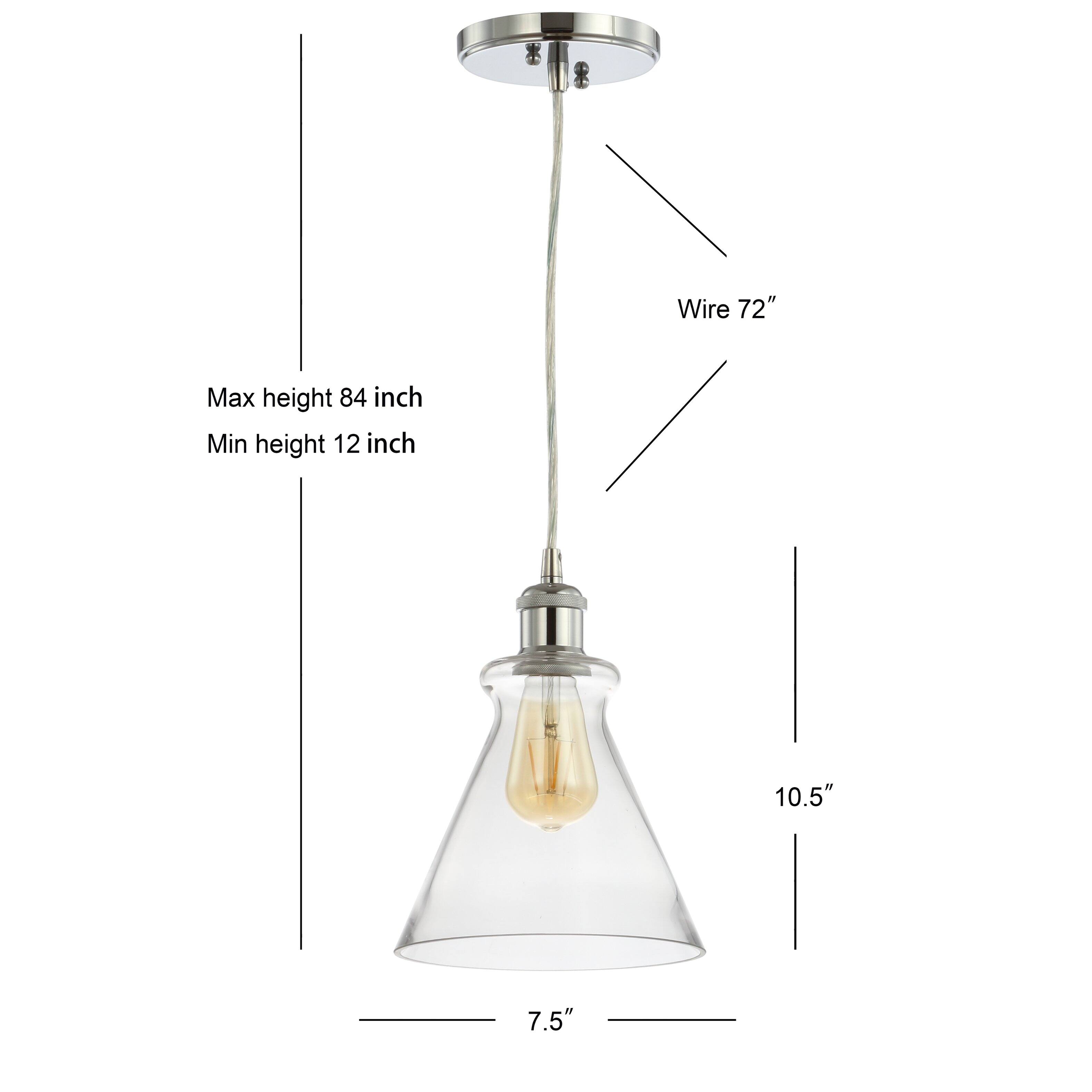 Wire 72"  
Max height 84 inch  
Min height 12 inch  
10.5"  
7.5"