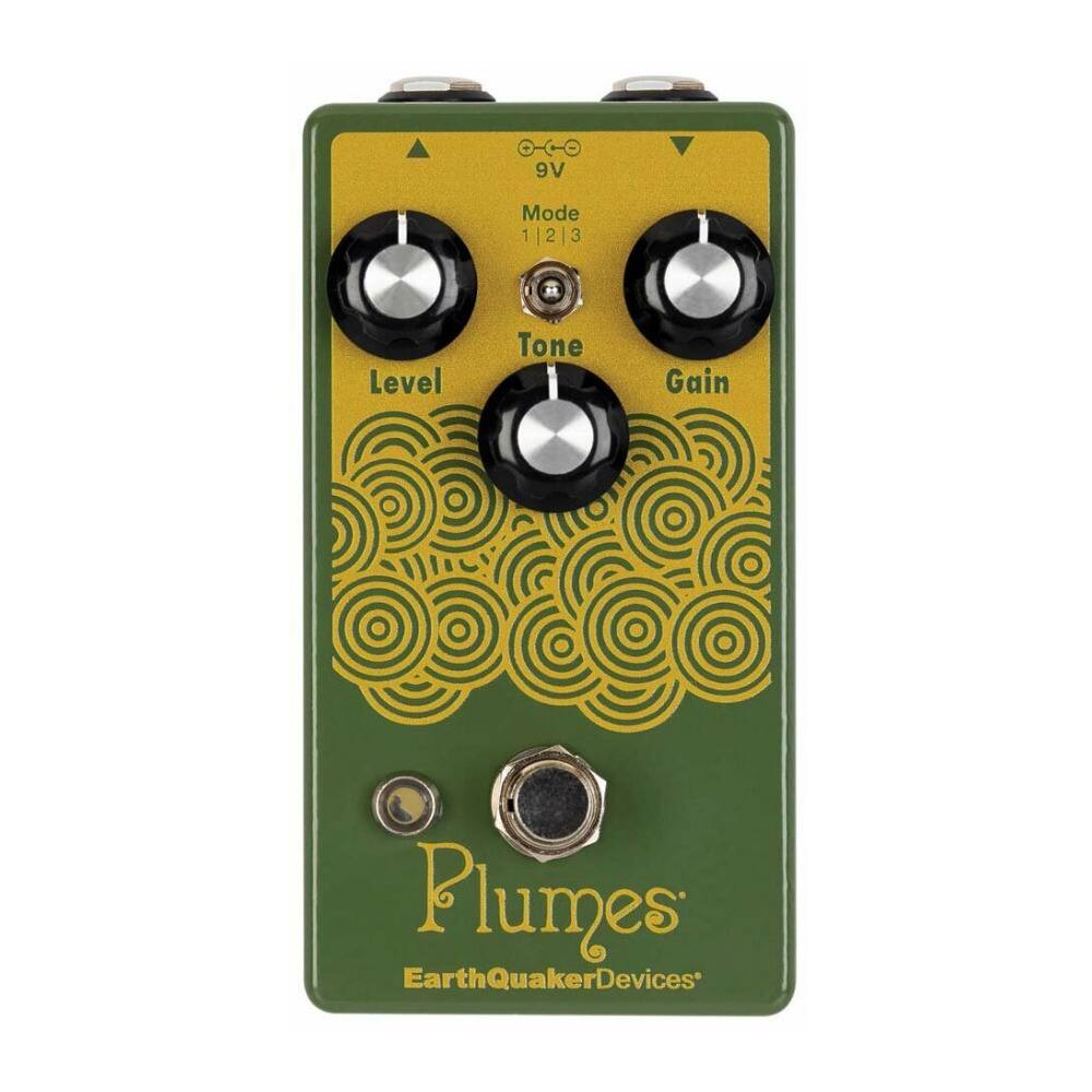 9V Mode 1|2|3  
Level Tone Gain  
Plumes  
EarthQuakerDevices