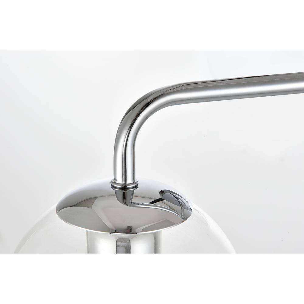 Alt View 2. Living District - Genesis 3 light Chrome and Clear Bath Sconce - Chrome And Clear.