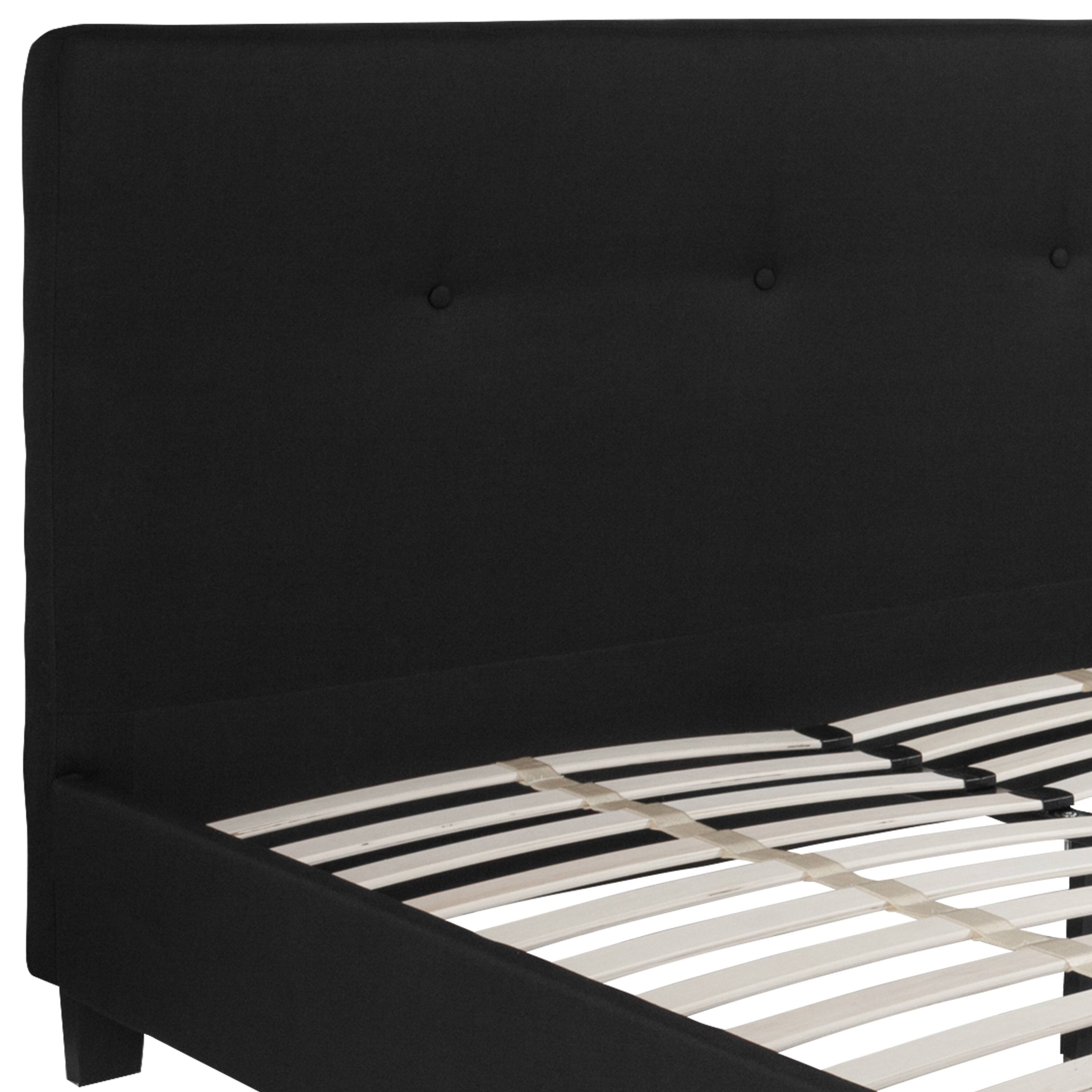 Alt View 7. Emma + Oliver - Button Tufted Upholstered Platform Bed - Black.