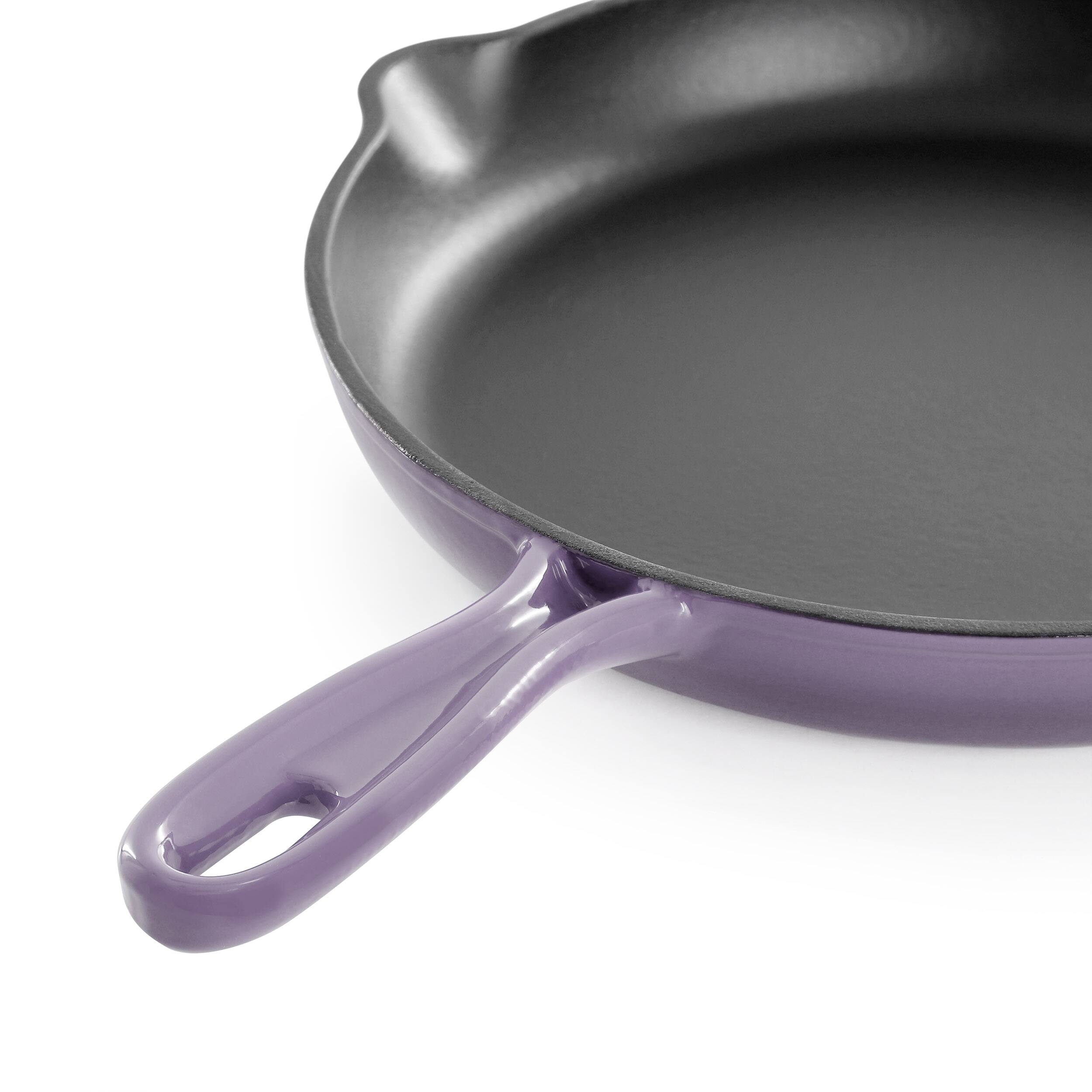 Alt View 2. Mega Chef - MegaChef Round 10.25 Inch Enameled Cast Iron Skillet in Gradient Purple - Purple.