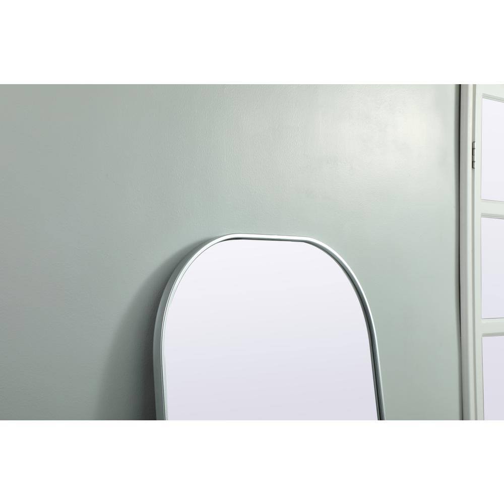 Back. Elegant Decor - Metal Frame Arch Full Length Mirror 28x74 Inch in Silver - Silver.