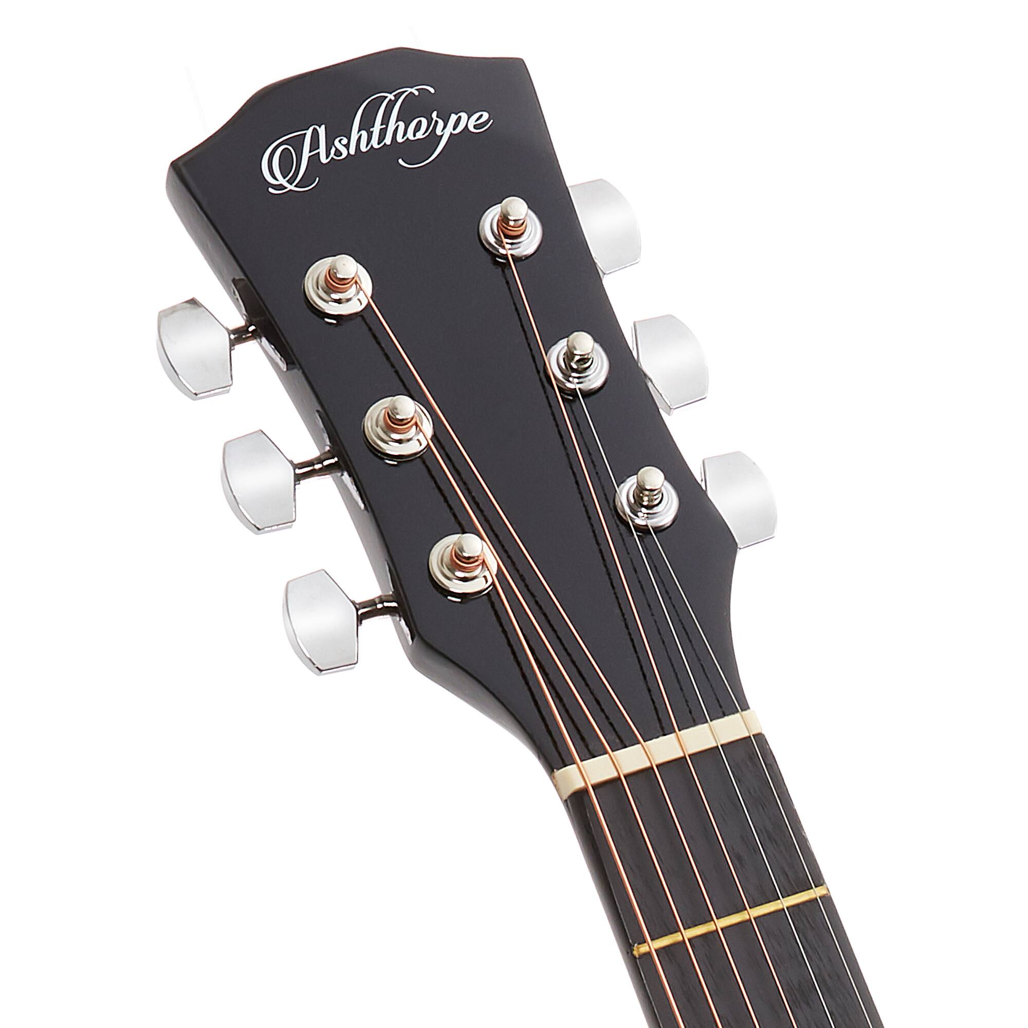 Alt View 2. Ashthorpe - 41-in Beginner Cutaway Acoustic Guitar Package with Gig Bag - Black.