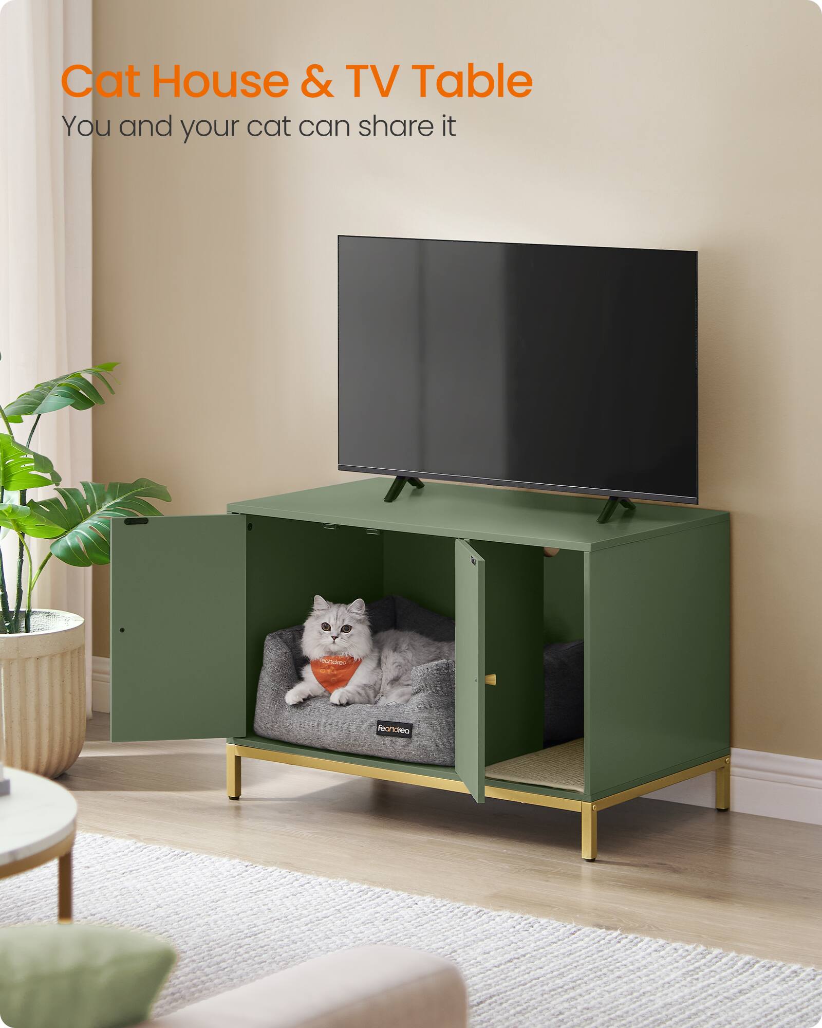 Cat House & TV Table  
You and your cat can share it