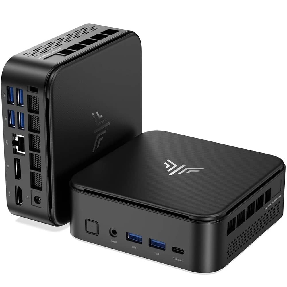 Kamrui - E3B Gaming Mini PC - AMD Ryzen 7 7735HS (8C/16T, Up to 4.75GHz) - 16GB LPDDR5 512GB SSD - Win 11 Pro 4K Display WiFi6 - Black