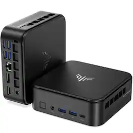 Kamrui - E3B Gaming Mini PC - AMD Ryzen 7 7735HS (8C/16T, Up to 4.75GHz) - 16GB LPDDR5 512GB SSD - Win 11 Pro 4K Display WiFi6 - Black