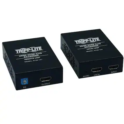 TRIPP-LITE HDMI OVER Cat5 EXTENDER REMOTE UNIT MODEL: B126-1A1
TRIPP-LITE HDMI OVER Cat5 EXTENDER LOCAL UNIT MODEL: B126-1A1
AUDIO LOCAL INPUT EQ OUTPUT