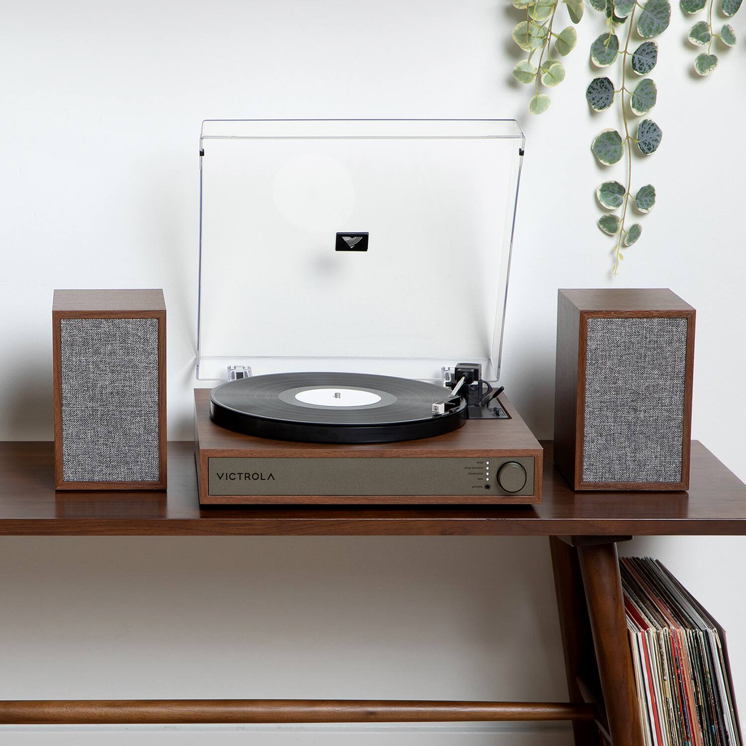 Alt View 16. Victrola - Victrola Harmony Bluetooth Turntable System with Speakers - Walnut.