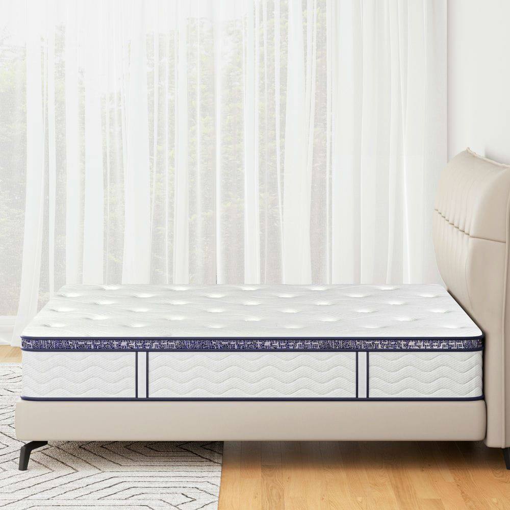 Angle. Kadyn - 12 Inch Hybrid Mattress in a Box, Individual Pocket Spring Bed Mattress, Medium Firm Mattress - White.