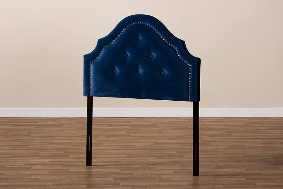 Alt View 1. Baxton Studio - Cora Modern and Contemporary Velvet Fabric Upholstered Twin Size Headboard - Royal Blue.