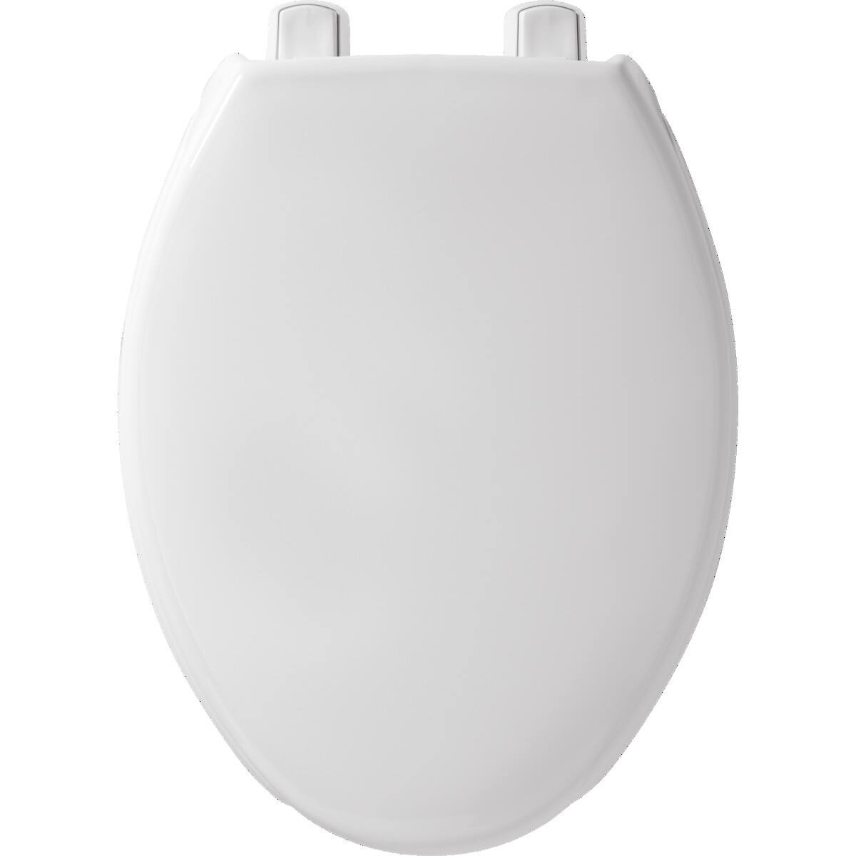 Angle. BEMIS - Bemis Elongated Open Front With Cover Medic-Aid Plastic Toilet Seat in White Commercial Fastening System - White.