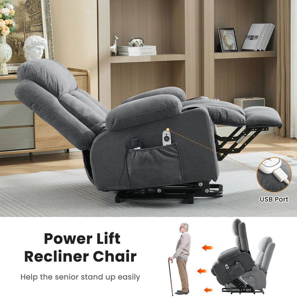 USB Port Power Lift Recliner Chair  
Help the senior stand up easily