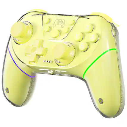 Front. YONWAY - Wireless Bluetooth Game Controller, Compatible Switch 2/OLED/Lite/Android/Tesla Model 3/IOS/PC/ipad with Dual Vibration - Yellow.