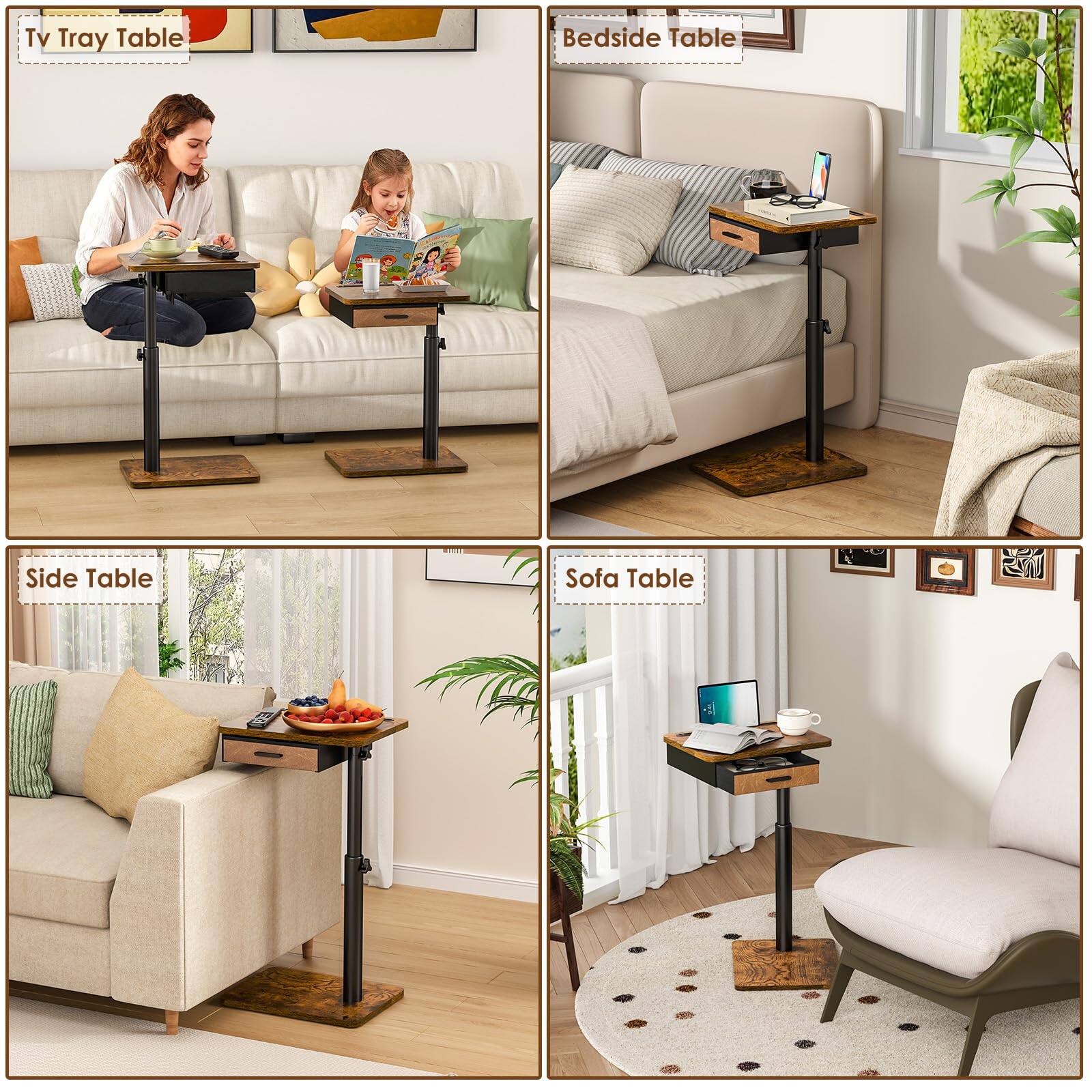 - Tv Tray Table
- Bedside Table
- Side Table
- Sofa Table