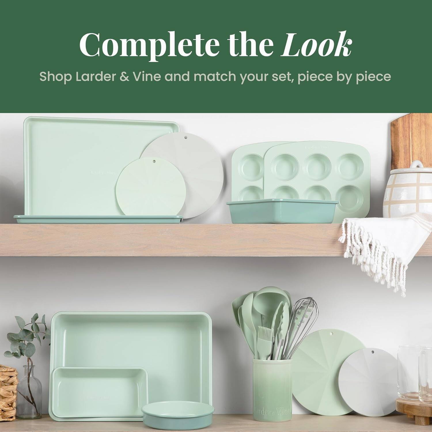 Complete the Look  
Shop Larder & Vine and match your set, piece by piece