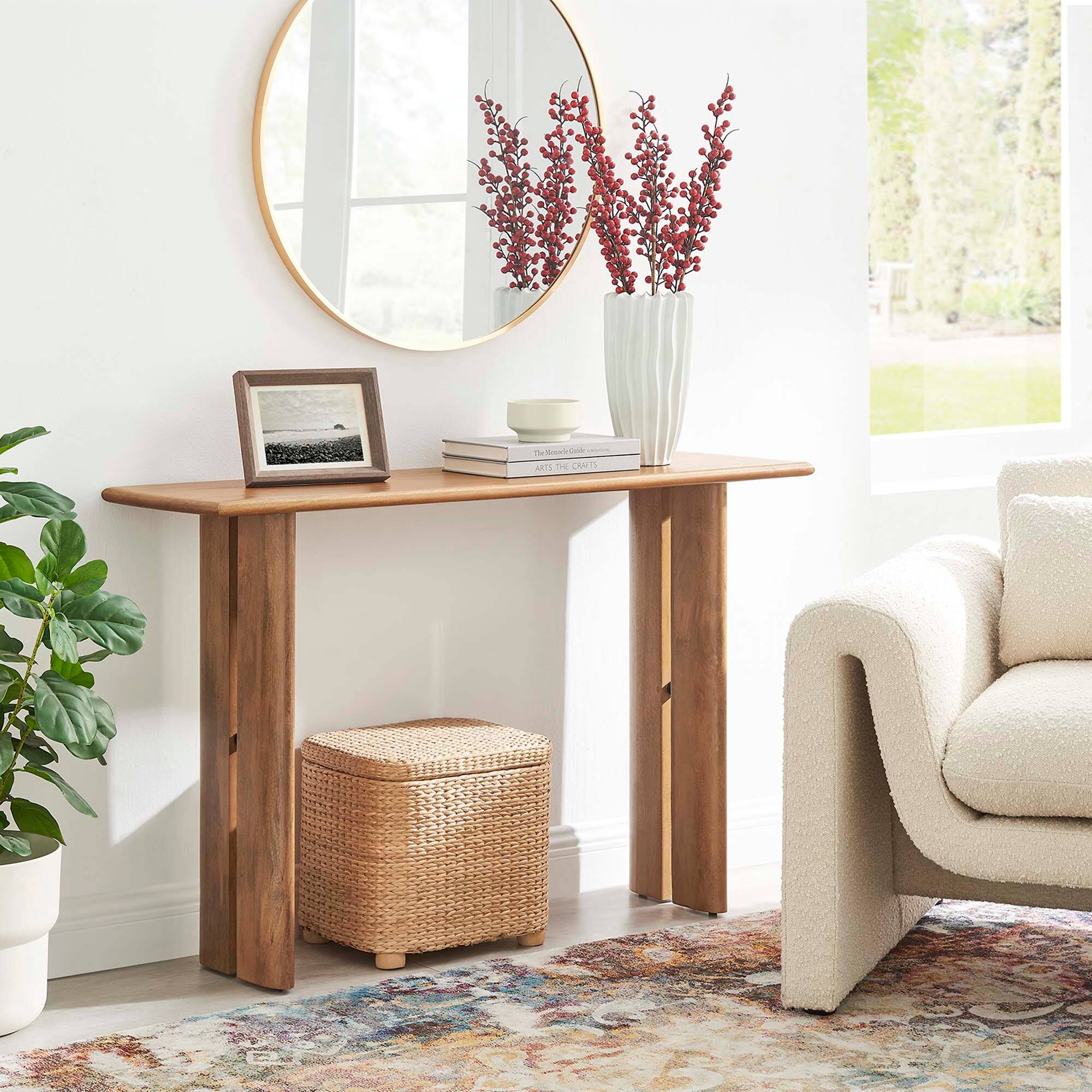 Amistad Wood Console Table by Modway - Walnut