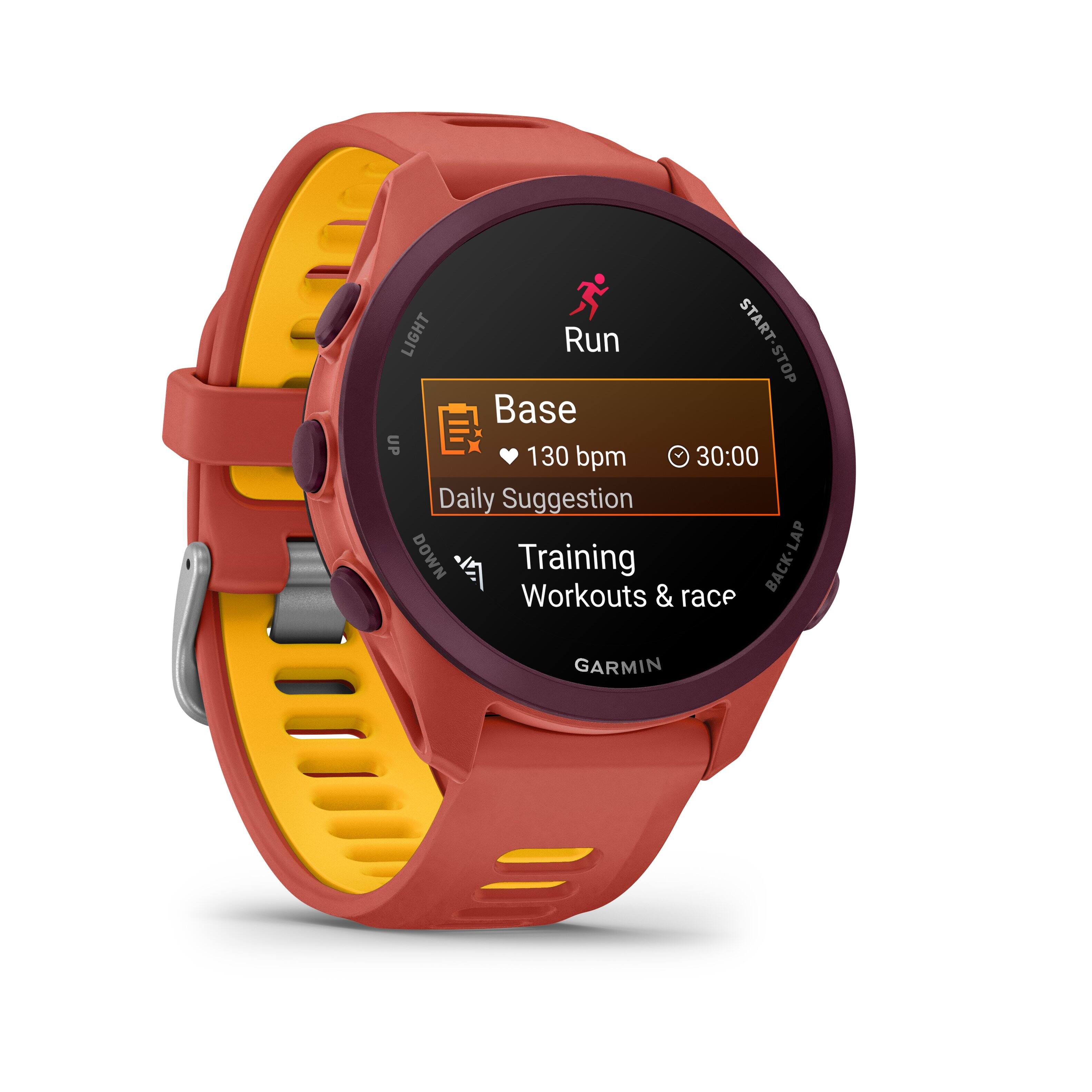 LIGHT  
Run  
START-STOP  
Base  
130 bpm  
30:00  
Daily Suggestion  
Training  
Workouts & race  
GARMIN
