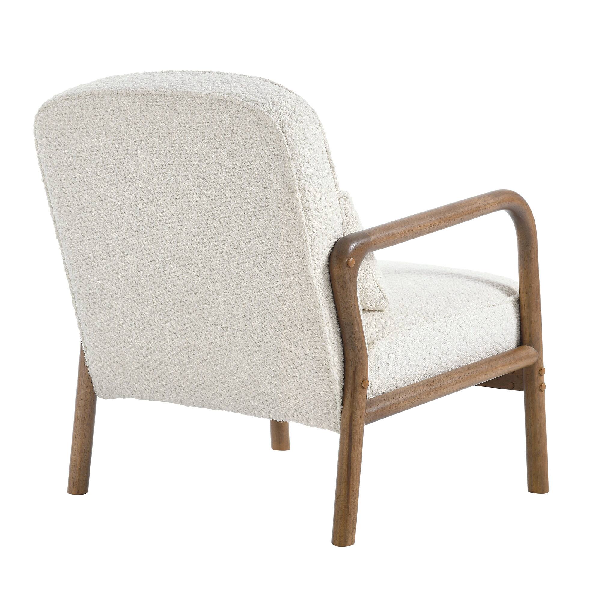Alt View 1. Modway - Charlie Boucle Upholstered Armchair by Modway - White.