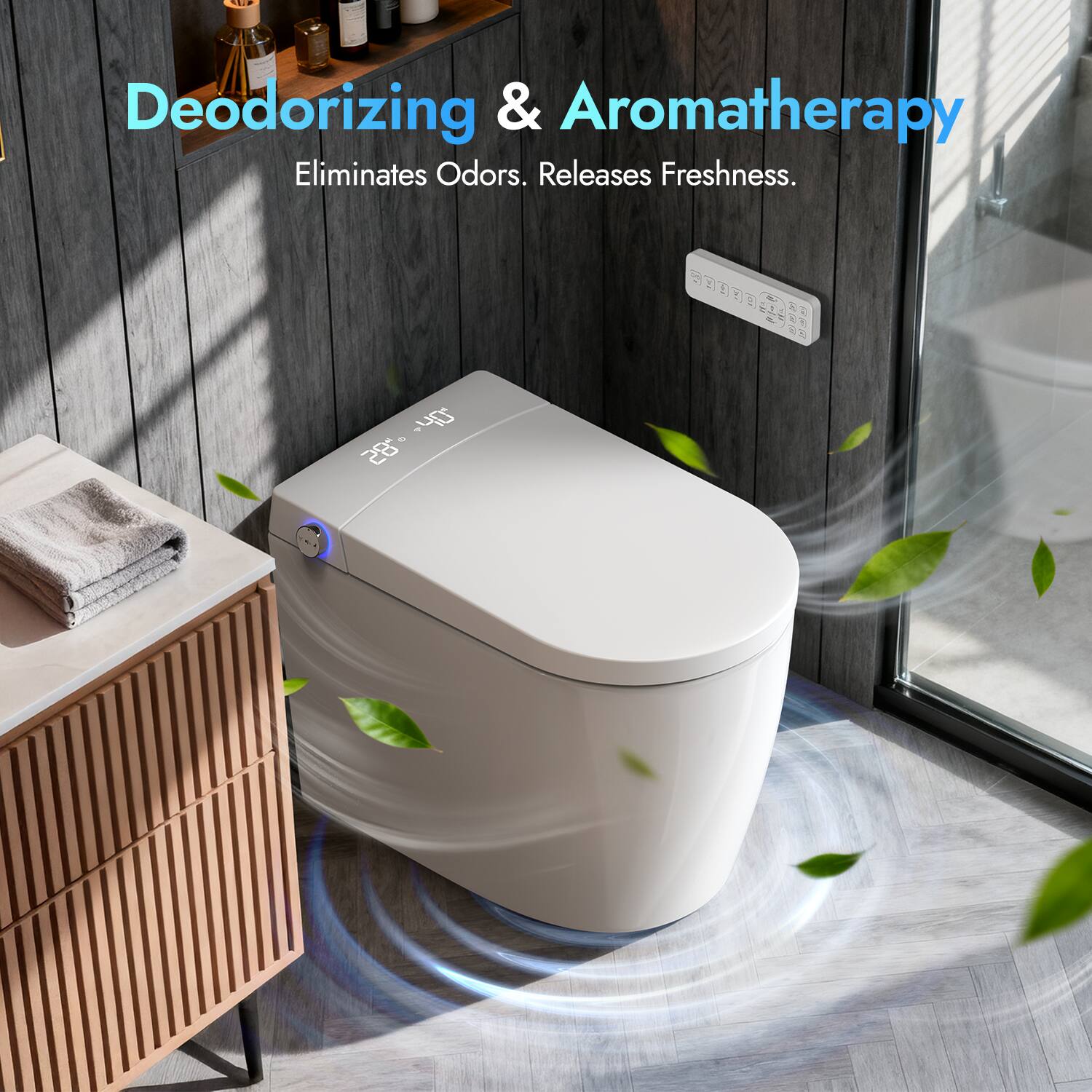 Deodorizing & Aromatherapy  
Eliminates Odors. Releases Freshness.