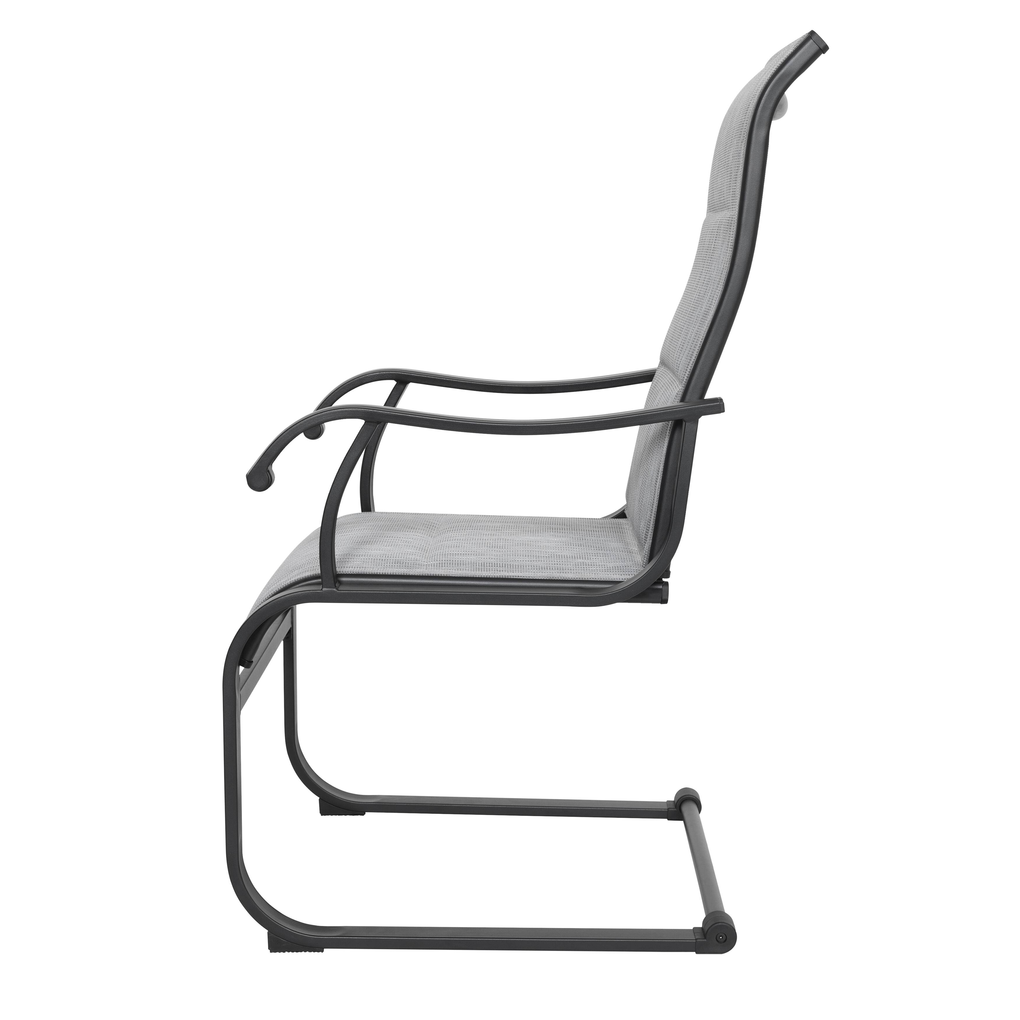 Alt View 7. Nuu Garden - Nuu Garden Outdoor Patio Chair Set of 2, All-Weather Textilene Mesh, Powder-Coated Iron Frame - Light Grey.