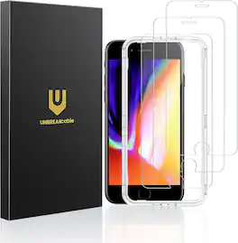 UNBREAKcable - 3-Pack Screen Protector Tempered Glass for iPhone SE 2022/SE 2020/8/7 - Clear