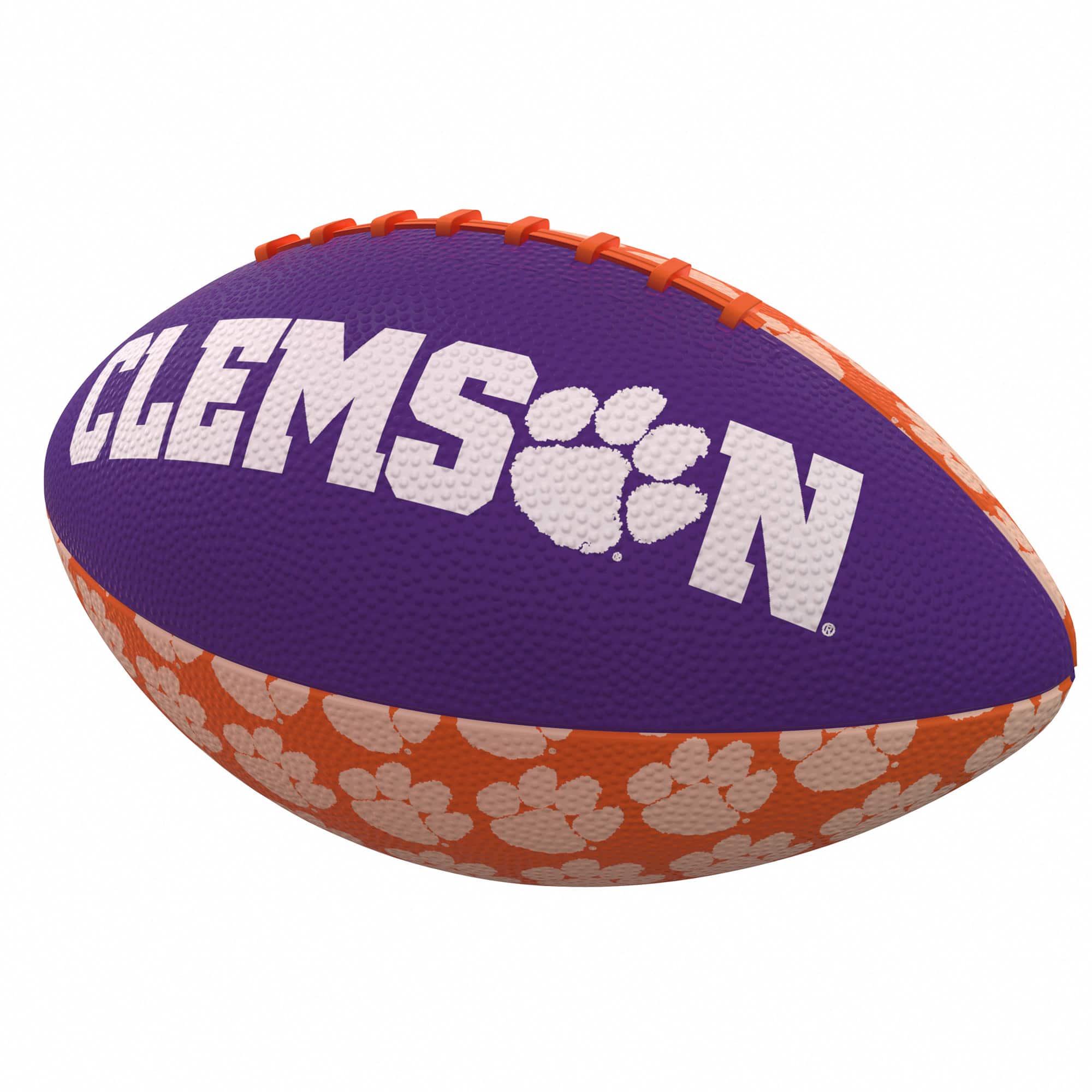Front. Logo Brands - Clemson Tigers Mini Rubber Football - Multicolor.