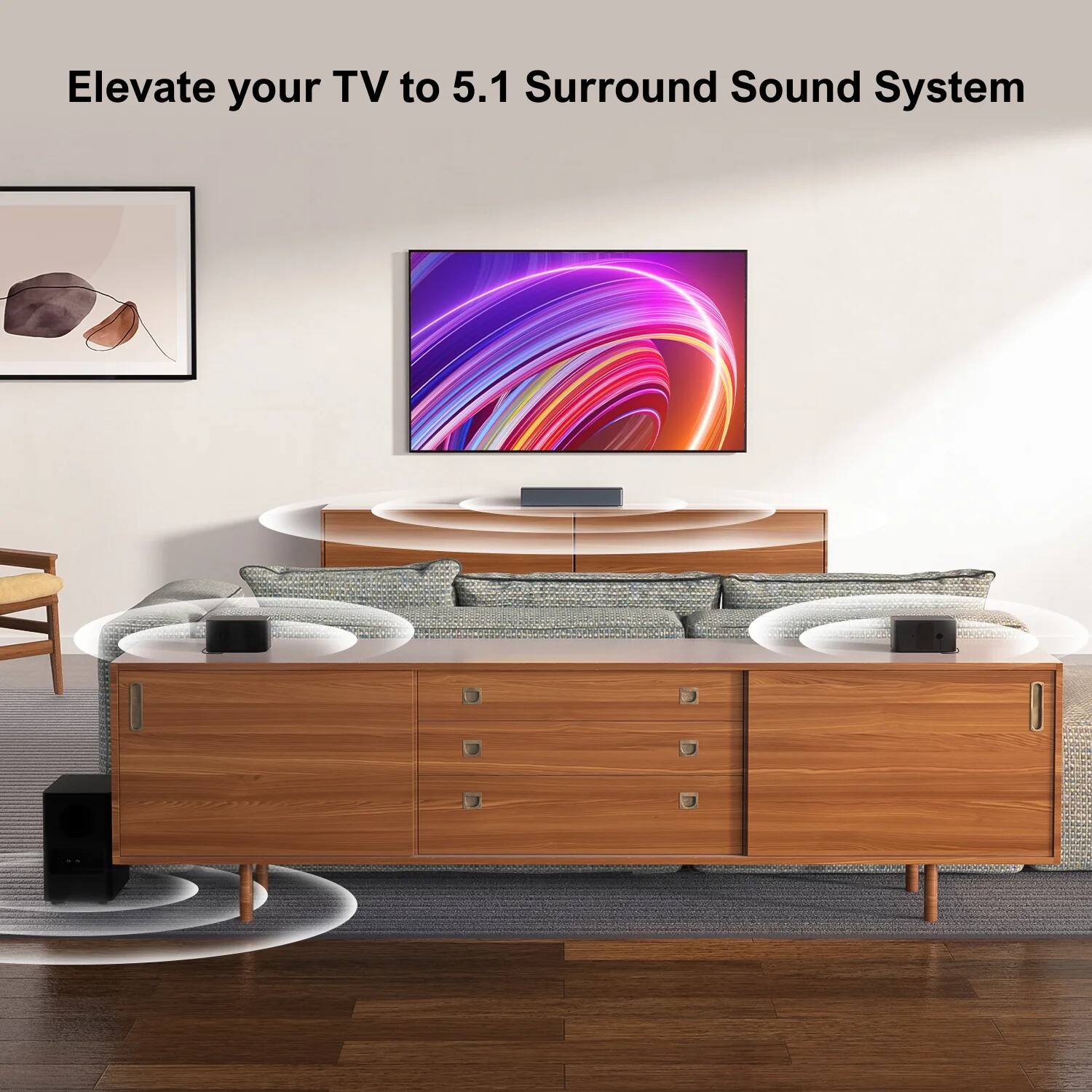 Elevate your TV to 5.1 Surround Sound System