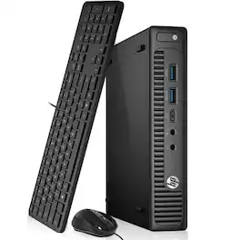 HP - Refurbished Excellent - ProDesk G2 Tiny Desktop Computer PC | Intel i3-6th 3.2GHz | 8GB RAM | 256GB SSD | KB & Mouse | Wi-Fi | Win11 - Black