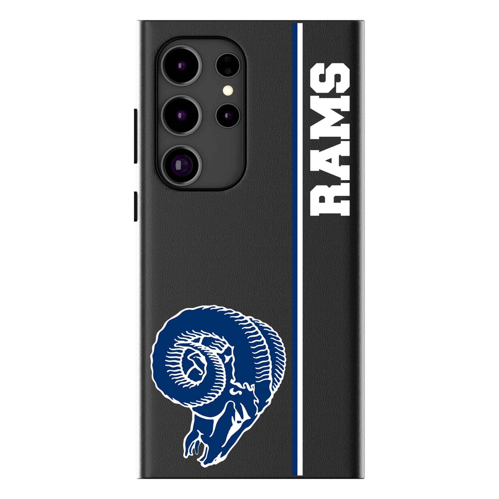 Front. Keyscaper - Los Angeles Rams Galaxy Magnetic Bump Case - S24 Ultra - Black.