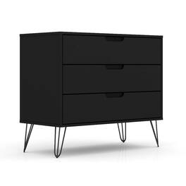 SlickBlue - Scandinavian Style 3-Drawer Wood Dresser for Bedroom - Black