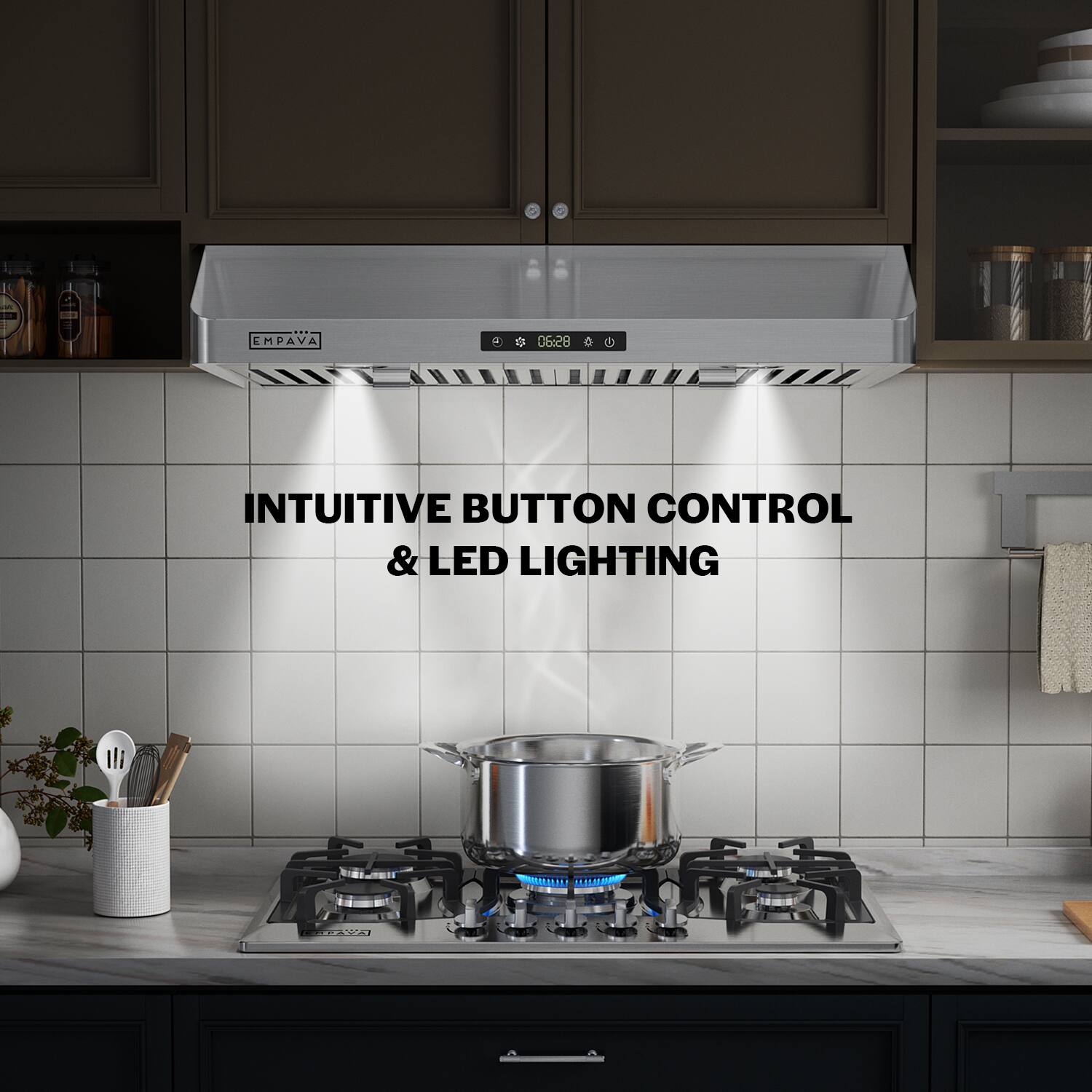 Intuitive Button Control & LED Lighting